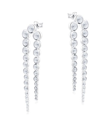 Charming CZ Circles Silver Stud Earring STS-5633